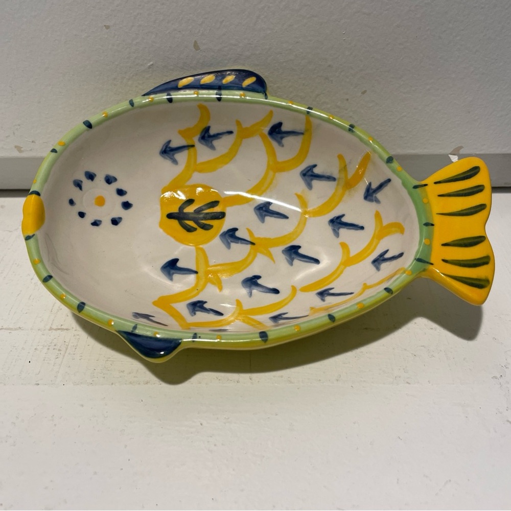 Anthropology Tortua Colorful Fish-Shaped Ceramic Dish